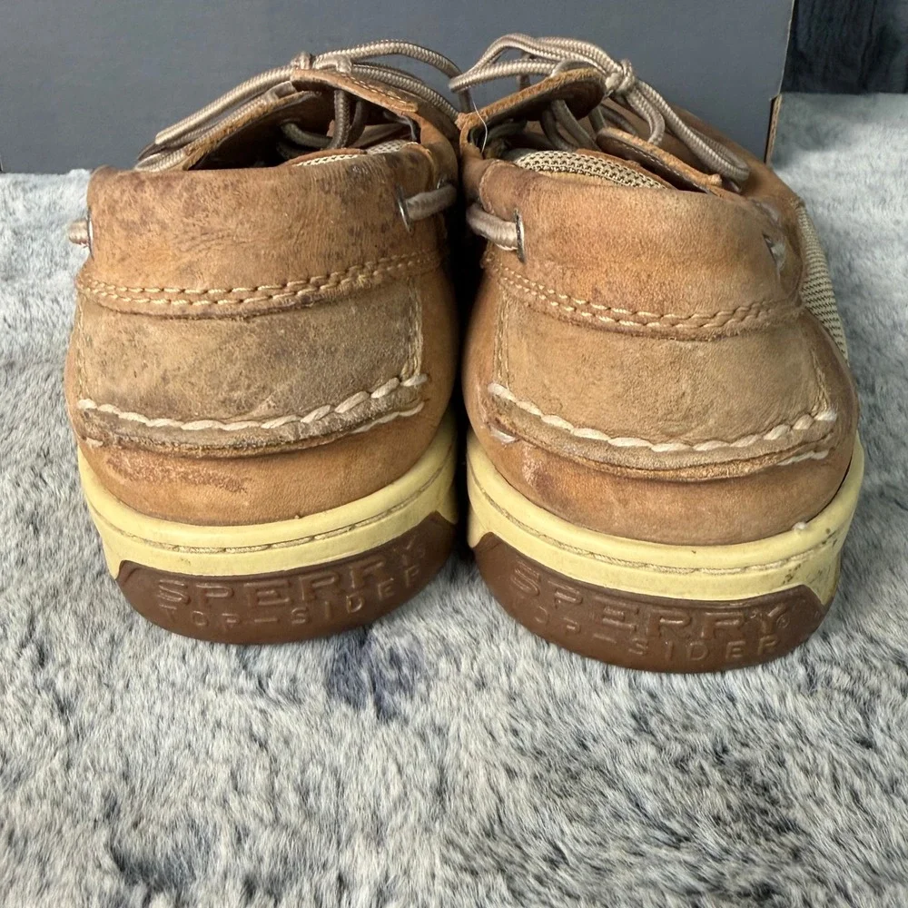 Sperry Top-Sider Billfish Boat Shoes Mens 10.5 Tan Brown Leather Mesh 0799320